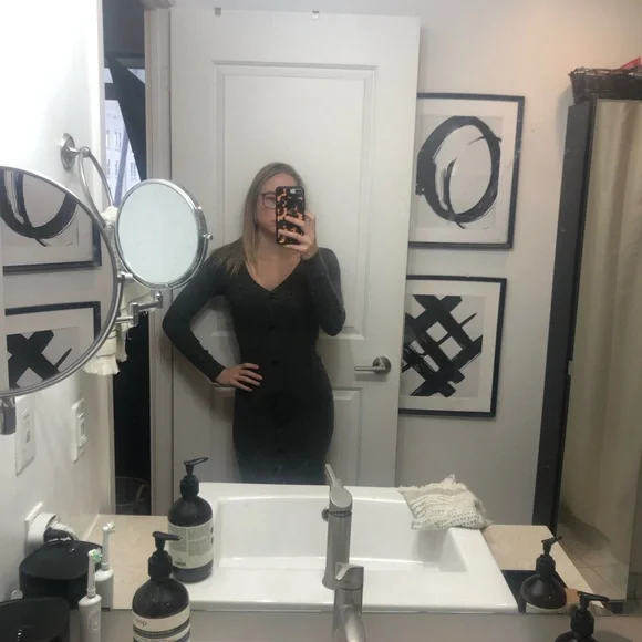 Gorgeous! Abercrombie Sweater Midi Dress Button Down - Picture 4 of 6